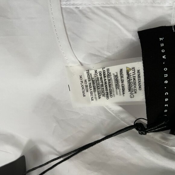 BNWT Know One Cares Cotton Poplin Short Sleeve Tiered Mini in snow white (M) - Picture 6 of 8
